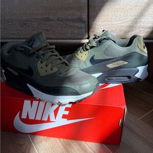 Nike Men's Olive Green and Black Air Max Sneakers